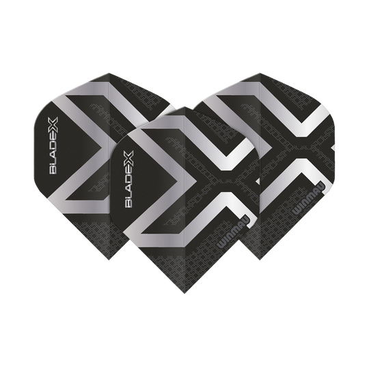 Plumas estándar Winmau Prism Delta Blade X Metallic Silver No2 Hier sind die Winmau Prism Delta Blade X Metallic Silver No2 Standard Flights abgebildet. Es handelt sich um silberne Dartflights für präzises Darten.
