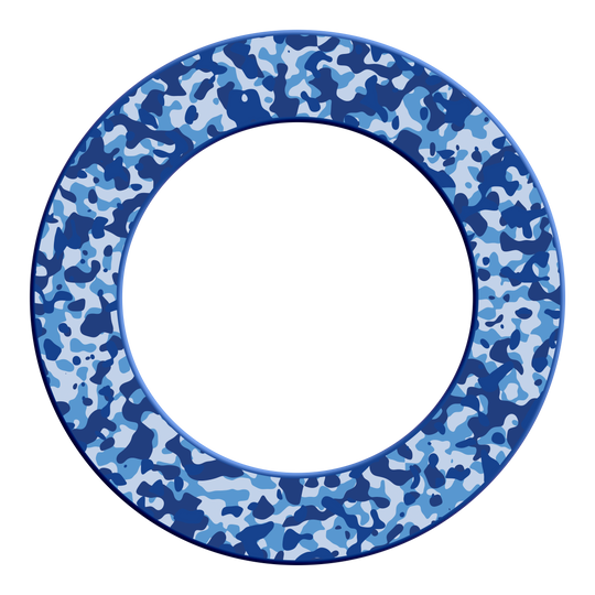 Marco de diana McDart Camo Abbildung des DBS-CAMO6 McDart Camo Dartboard Surround in Marine-Blau. Es wird verwendet, um das Dartboard zu umranden und zu schützen.