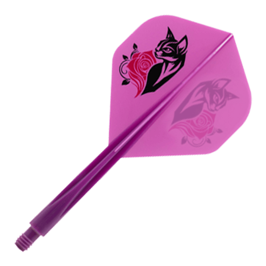 Sistema de eje de vuelo estándar Condor AX Black Cat Purple Hier sieht man das Condor AXE Black Cat Purple Standard Flight-Shaft-System. Das Produkt kombiniert Flight und Shaft in einer robusten Einheit.