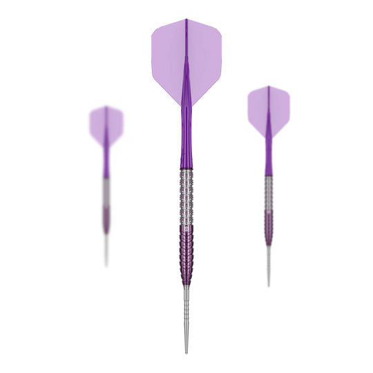 Dardos de acero Caliburn Awakening ET Das Bild zeigt die Caliburn Awakening E.T. Steeldarts. Es handelt sich um ein Set Steeldarts für Dartspieler.