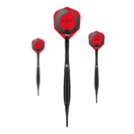 Dardos blandos Shot ZEN Bomber - 20 g Das Bild zeigt das Set der Shot ZEN Bomber Softdarts - 20g. Es handelt sich um hochwertige Softdarts für den professionellen Einsatz.