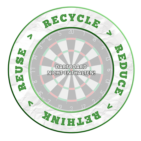 McDart Reciclar Reducir Repensar Reutilizar Marco de dardos Zu sehen ist ein Produkt mit dem Dateinamen DBS-RRRR4_Surround_Recyle_Reuse_Reduce_Rethink_Grn_1. Es liegen keine zusätzlichen Informationen dazu vor.
