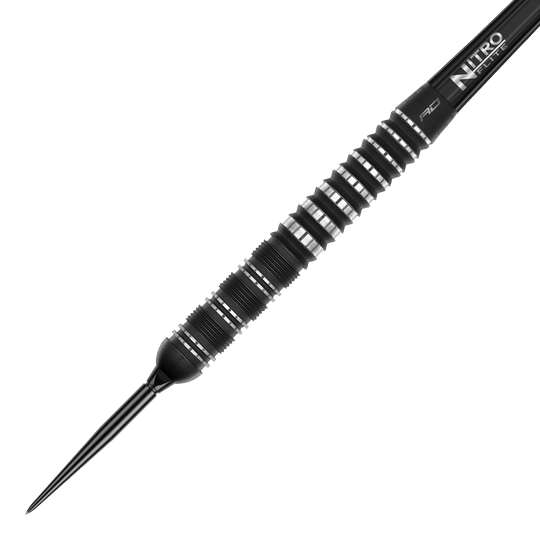 Dardos de acero Red Dragon Sable Parallel Switch Point Abgebildet sind die Red Dragon Sable Parallel Switch Point Steeldarts. Die Darts werden seitlich gezeigt und sind aus Metall gefertigt.