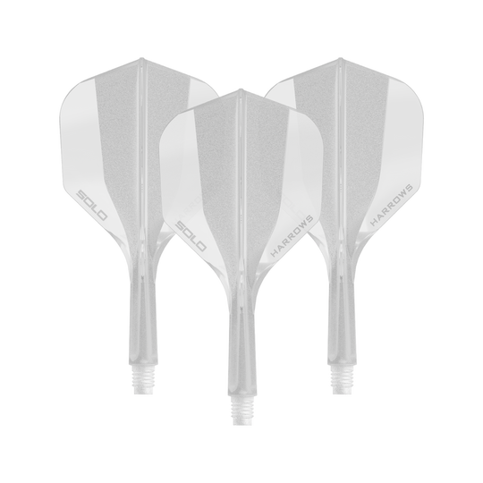 Sistema de eje de vuelo Harrows Solo No6 - Transparente Zu sehen ist ein Harrows Solo No6 Flight Shaft System in klarer Ausführung, 20mm, als Set. Das Produkt wird als Ersatzteil für Dartpfeile verwendet.