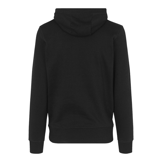 Sudadera con capucha Barrels and Shafts - Negro Auf dem Bild ist ein schwarzer Hoodie von hinten zu sehen. Der Hoodie hat eine Kapuze und lange Ärmel.