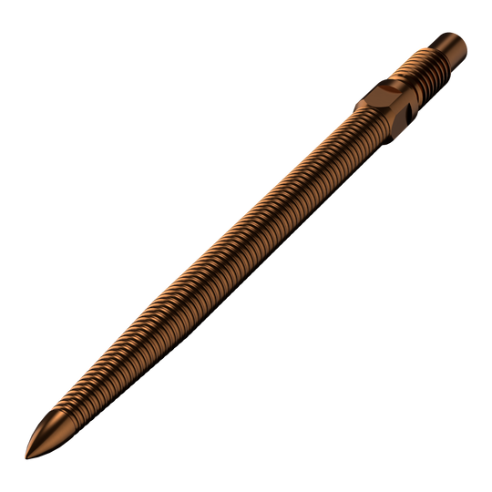 Puntas de dardo convertibles Bulls NL - Micro Grip - Bronce Abgebildet ist eine einzelne Dartspitze mit MicroGrip in Bronze. Die Länge der Spitze beträgt 32mm.