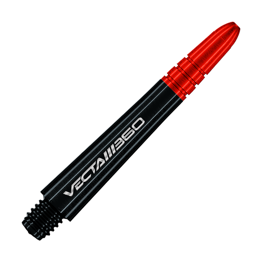 Ejes Winmau Vecta Blade 360 - Negro Das Bild zeigt Winmau Vecta Blade360 Shafts in Schwarz mit einer Länge von 40 mm. Die Shafts werden aus einer anderen Perspektive präsentiert.