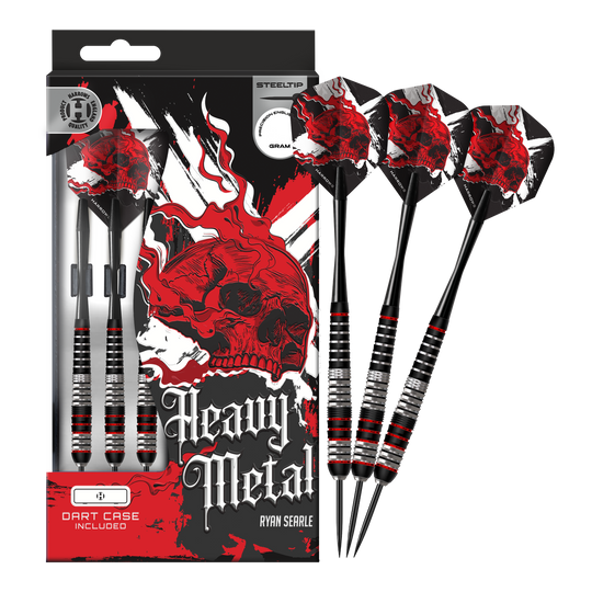 Dardos de acero y latón Harrows Heavy Metal Ryan Searle Das Bild stellt die Harrows Heavy Metal Ryan Searle Brass Steeldarts dar. Das Produkt überzeugt durch hochwertiges Messing und robustes Design.