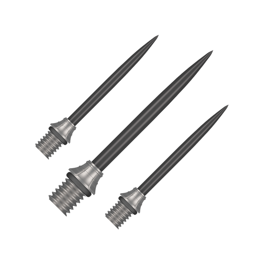 Puntos de conversión Shot Fynx - 32 mm Gezeigt wird ein Set der Shot Fynx Conversion Points mit 32 mm Länge. Diese Spitzen bieten Vielseitigkeit beim Dartspielen.