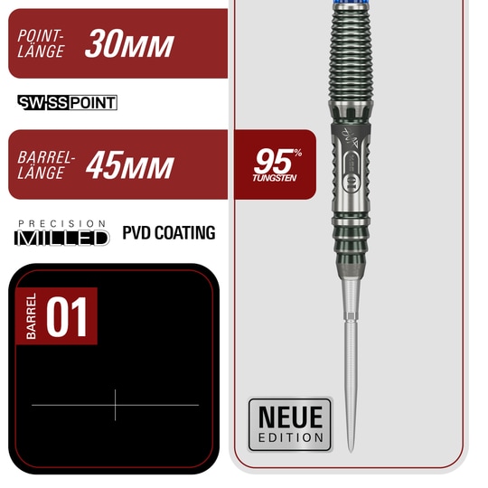 Target Japan Rising Sun GEN 10.5 Swiss Point Steeldarts sind abgebildet. Die Darts haben ein modernes Design und sind für Präzision beim Spiel gemacht.