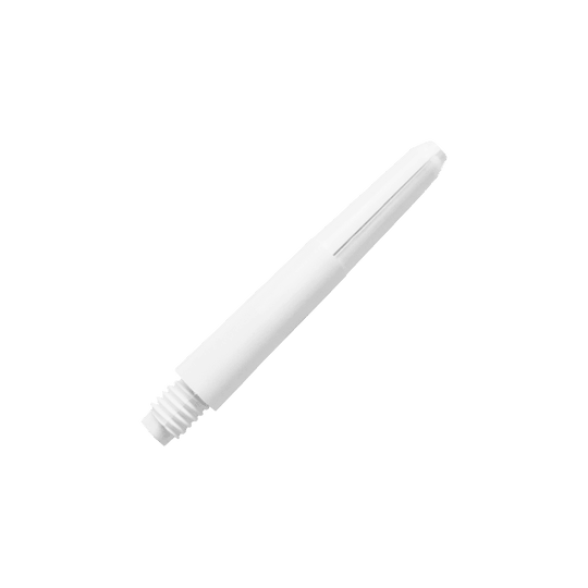 581_Nylon_Shafts_Schneeweiss_35mm_2x5IedWQ9j5LUP Auf dem Bild ist ein weißer Nylon-Schaft zu sehen. Der Schaft hat ein einfaches, glattes Design und ist für Dartpfeile geeignet.
