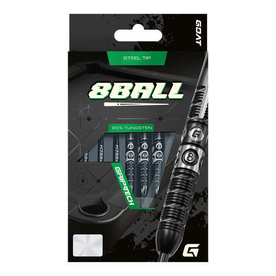 Dardos de acero GOAT de 8 bolas Das Bild stellt die GOAT 8Ball Steeldarts dar. Details des Dartpfeils sind klar erkennbar.