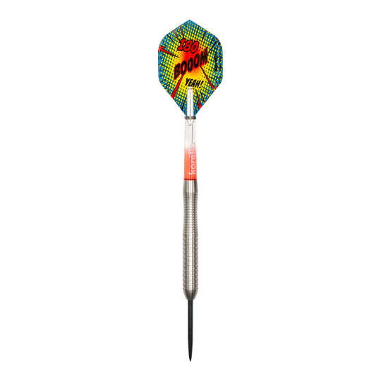Dardos de acero Karella Comic Line CL-2 - 23 g Auf dem Bild ist das Produkt Karella Comic Line CL-2 Steeldarts - 23g zu sehen. Der Dartpfeil ist detailreich dargestellt.