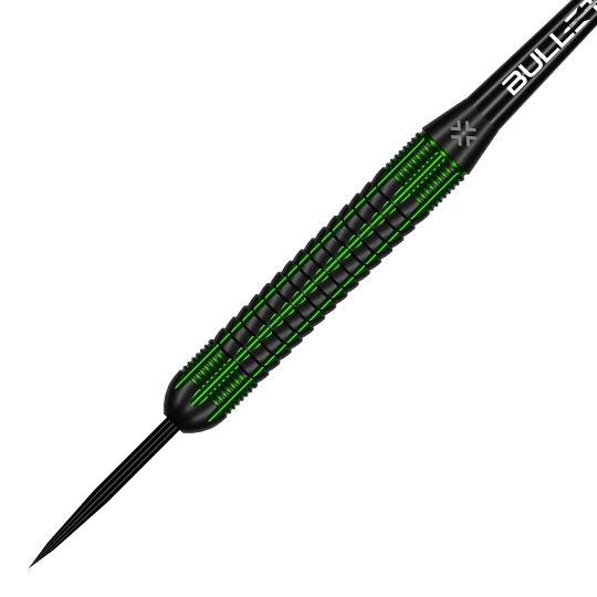Das Produkt Bullet Gator Brass Steeldarts - 22g wird dargestellt. Diese Darts eignen sich für das Steeldarts-Spiel.