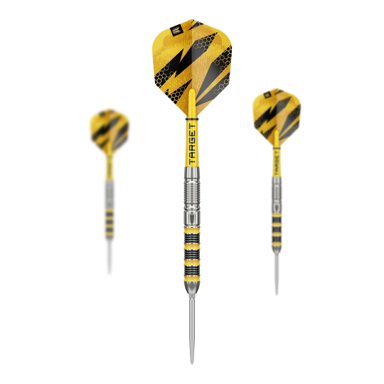 Dardos de acero Target Buzz 01 Swiss Points Abgebildet sind die Target Buzz 01 Swiss Points Steeldarts. Diese Darts sind robust und präzise gefertigt.