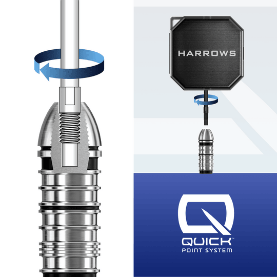 Estuche para herramientas Harrow Premium Quick Point Hier wird das Harrows Premium Quick Point Tool Case präsentiert. Die Tasche eignet sich bestens zum Verstauen von Dartwerkzeug.