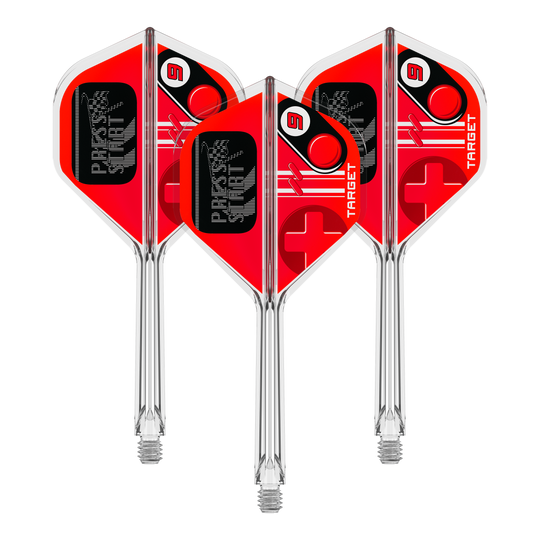 Target K-Flex Press Start No2 Vuelos estándar Abbildung des Dartzubehörs 410587_Target_K-Flex_PressStart_No2_Standard_Flights_33mm_1Set. Das Bild repräsentiert eine Produktvariante mit mehreren Teilen.