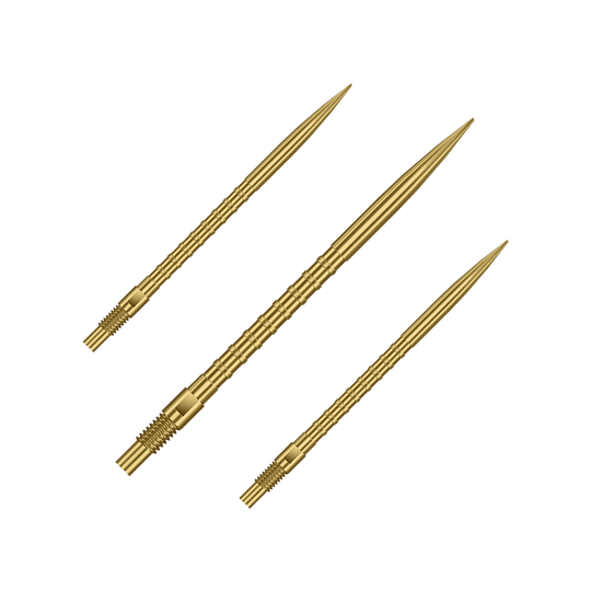 Puntas de dardos Harrows Quick Point Heavy Metal - Doradas Das Bild zeigt Harrows Quick Point Heavy Metal Grip Dartspitzen in Gold mit einer Länge von 40mm. Es handelt sich um ein Set von Dartspitzen.