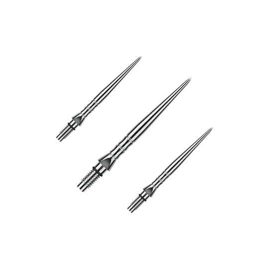 Puntas de dardos de acero Winmau Switch Point Wave - Efecto plateado Abgebildet sind Winmau Switch Point Wave Silver Effect Steeldartspitzen mit 26 mm Länge als Set. Die Steeldartspitzen sind im silbernen Wellendesign gestaltet.