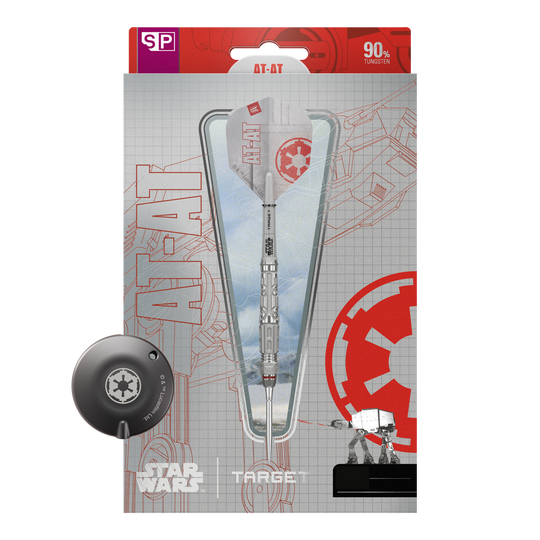 Dardos de acero Target Star Wars AT-AT Swiss Point Dieses Bild zeigt die Target Star Wars AT-AT Swiss Point Steeldarts. Die Abbildung präsentiert die besonderen Merkmale der Pfeile.