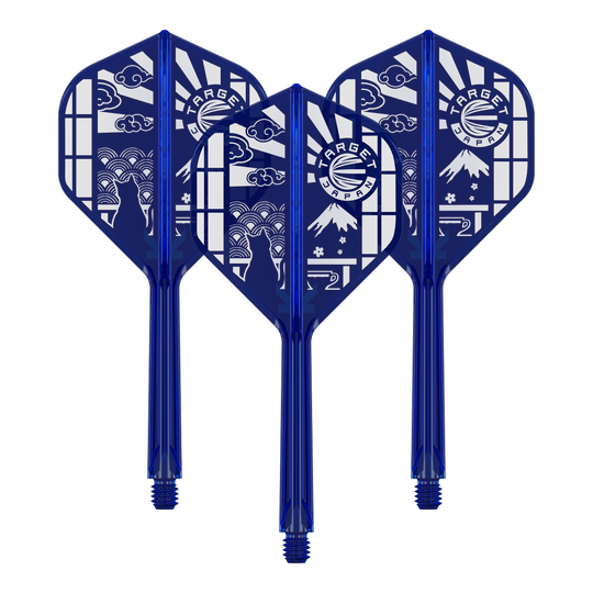 Vuelos estándar Target Japan K-Flex Blue Limited No2 Ein Set von Target Japan K-Flex Blue Limited No2 Flights 33mm wird dargestellt. Das Set zeigt blaue Dartflights.