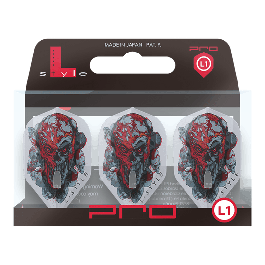 Plumas L-Style Ryan Searle Signature V4 Clear White L1PRO Das Bild zeigt die L-Style Ryan Searle Signature V4 Clear White L1PRO Flights. Es handelt sich um hochwertige Flights für Dartsport.