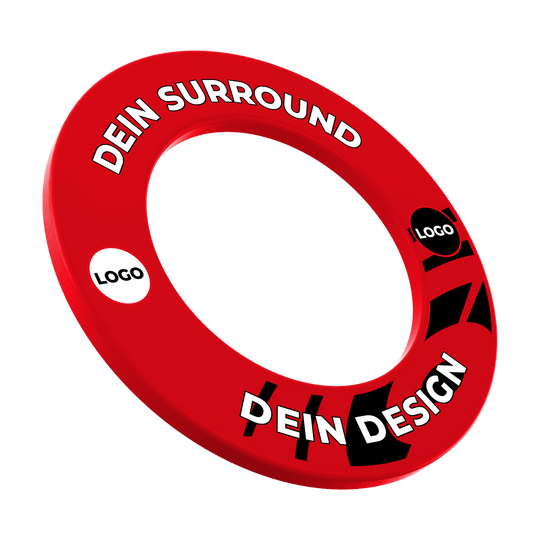 Marco de diana con tu diseño Auf dem Bild sieht man ein rotes Dartboard-Surround. Es wird zum Auffangen fehlgeworfener Darts verwendet.