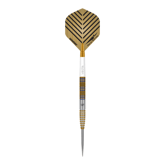 Dardos de acero Winmau Daryl Gurney Signature Edition - 23 g Zu sehen sind die Winmau Daryl Gurney Signature Edition Steeldarts mit einem Gewicht von 23g. Das Produkt wird aus nächster Nähe gezeigt.