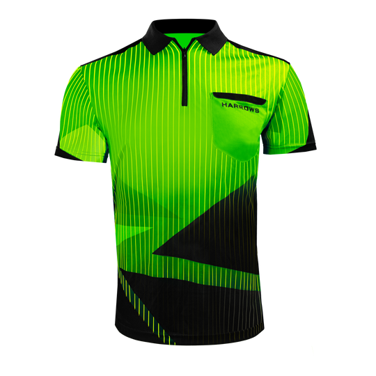 Harrows Shard Dartshirt - Grün Harrows Shard Dartshirt wird als Kleidungsstück präsentiert. Das Polohemd hat einen modernen Schnitt.