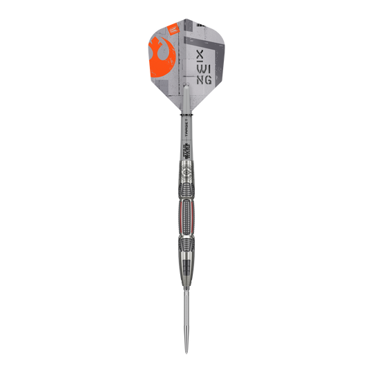 Dardos de acero Target Star Wars X-Wing Swiss Point Abgebildet sind Target Star Wars X-Wing Swiss Point Steeldarts. Die Darts sind inspiriert von der Star Wars X-Wing Serie.
