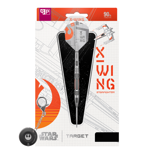 Dardos de acero Target Star Wars X-Wing Swiss Point Zu sehen ist das Produkt Target Star Wars X-Wing Swiss Point Steeldarts. Diese Steeldarts sind inspiriert von dem berühmten X-Wing aus Star Wars.