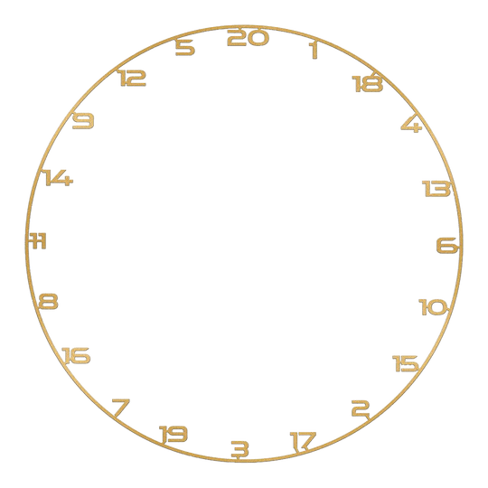 Anillo de número de diana de bala Zu sehen ist ein Dartboard Zahlenring in Gold. Das Produkt heißt 'BT1000160 Bullet Dartboard Zahlenring Gold 1'.