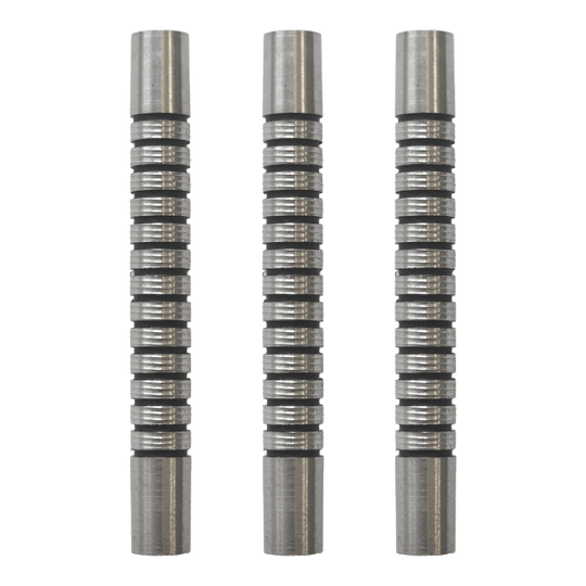 Barriles para dardos blandos McDart Black Ring - 18 g Dieses Bild zeigt ein Set von McDart Black Ring Softdart Barrels - 18g. Mehrere schwarze Dart-Barrels sind nebeneinander angeordnet.