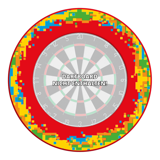 Marco para diana de píxeles McDart Bild des Produkts mit dem Dateinamen MSF-H5_McDart_Pixel_Dartboard_Surround_Rot_3. Es ist auf einem weißen Hintergrund dargestellt.