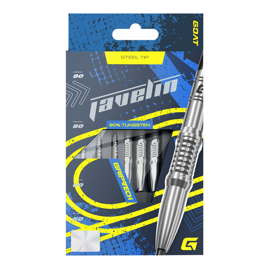 Dardos de acero GOAT Javelin Gezeigt wird das GOAT Javelin Tungsten Steeldarts Set. Die Steeldarts sind für hohe Leistung konzipiert.