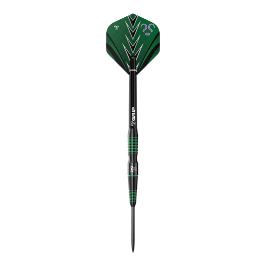 Dieses Bild zeigt die Bulls Brian Raman G2 Steeldarts. Die Darts zeichnen sich durch ihr präzises Design aus.