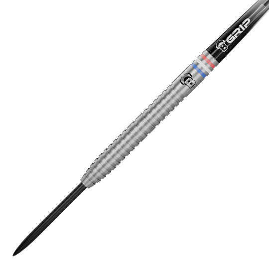 Dardos de acero Bulls Challenger Kendji Steinbach - 23 g Hier sieht man die Bulls Challenger Kendji Steinbach Steeldarts mit 23g Gewicht. Die Darts sind aus robustem Material gefertigt und für Wettkämpfe geeignet.