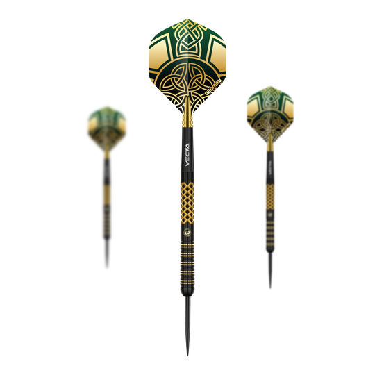 Dardos de acero Winmau Brendan Dolan Signature Series Das Bild zeigt die Winmau Brendan Dolan Signature Series Steeldarts. Es handelt sich um ein Set hochwertiger Steeldarts für Präzisionswurf.