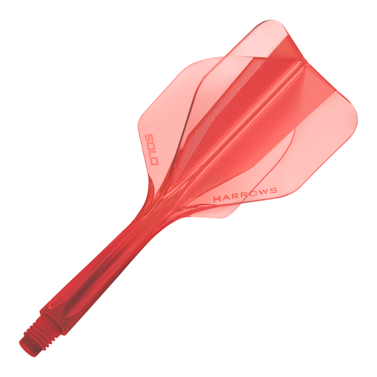 Harrows Solo No2 Flight-Shaft-System in Rot. Das Dartsystem ist seitenansichtig zu sehen.