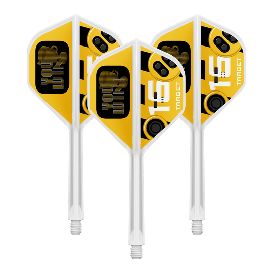 Target K-Flex Gana No. 2 Vuelos estándar Das Bild zeigt einen Artikel mit dem Dateinamen 410593_Target_K-Flex_YouWin_No2_Standard_Flights_33mm_1Set. Wahrscheinlich ist es ein Set von Dart-Flights in 33mm Größe.