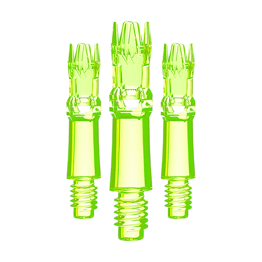 Ejes de repuesto L-Style L-System - Amarillo neón Ein Set aus gelben leuchtenden Ersatzshafts ist zu sehen. Mehrere Shafts werden eng zusammen präsentiert.
