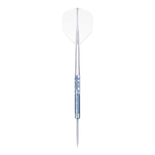 Das Bild zeigt einen einzelnen Caliburn Starships Series Demeter Steeldart mit 23g Gewicht. Der Dart zeichnet sich durch sein modernes Design aus.