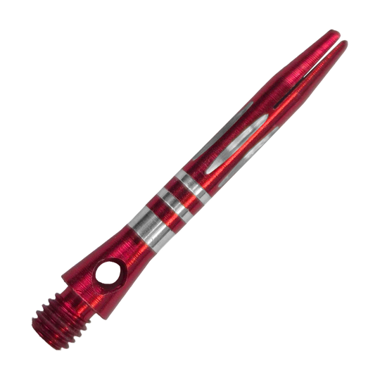 Ejes de aluminio con corte de diamante y anillos - Rojo - 35 mm Hier ist der Ringed Diamond Cut Aluminium Shafts - Rot - 35 mm zu sehen. Der Aluminium-Schaft ist rot und mit Ringen versehen.