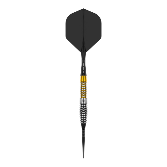 Puntos de conmutación de torpedos Winmau Exion Steeldarts Dieses Bild stellt einen einzelnen Winmau Exion Torpedo Switch Point Steeldart dar. Der Fokus liegt auf einem Dartpfeil mit charakteristischem Design.
