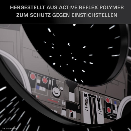 Paquete de dardos Target Star Wars Millennium Falcon TOR Abgebildet ist das Target Star Wars Millennium Falcon Surround Board Bundle. Das Bundle besitzt ein Design, das an das berühmte Raumschiff Millennium Falcon erinnert.