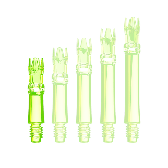 Ejes de repuesto L-Style L-System - Amarillo neón Hier ist eine neongelbe Ersatzshaft abgebildet. Die Shaft wird von vorne gezeigt.