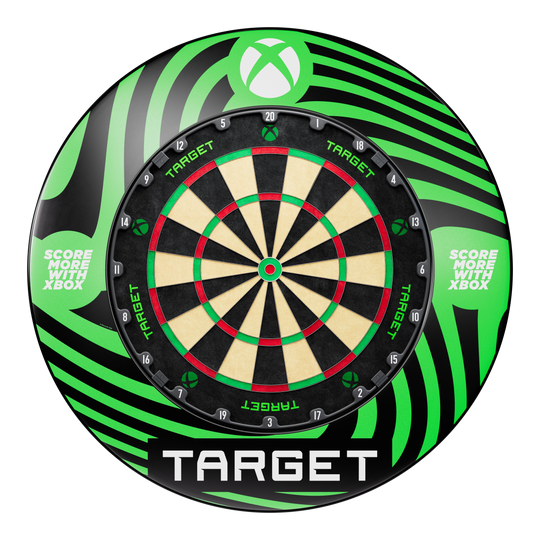 Das Foto zeigt das Target Xbox Dartboard Surround Bundle. Das Bundle eignet sich zur Umrandung und zum Schutz Ihrer Dartscheibe.