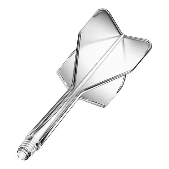 Sistema de eje de vuelo GOAT A1R No6 - Transparente Das Bild zeigt das Produkt "GOAT A1R No6 Flight-Shaft-System - Clear". Es handelt sich um ein durchsichtiges Dart-Flight- und Schaftsystem.