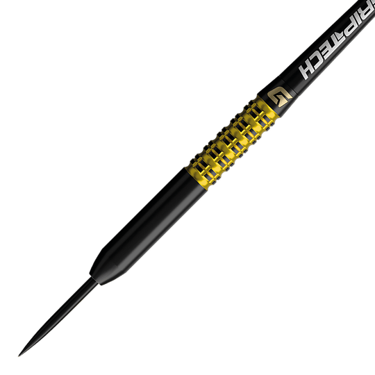 Dardos de acero de tungsteno amarillo GOAT Athlete Abgebildet ist ein gelber Tungsten-Steeldart. Der Dateiname lautet 'GD7000770 GOAT Athlete Yellow Tungsten Steeldarts 2'.