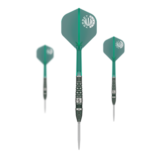 Dardos de acero Target Japan Prime Series PW GEN 3 Swiss Point - 23 g Das Bild zeigt ein Set der Target Japan Prime Series PW GEN 3 Swiss Point Steeldarts - 23g. Das Set beinhaltet mehrere hochwertige Dartpfeile.